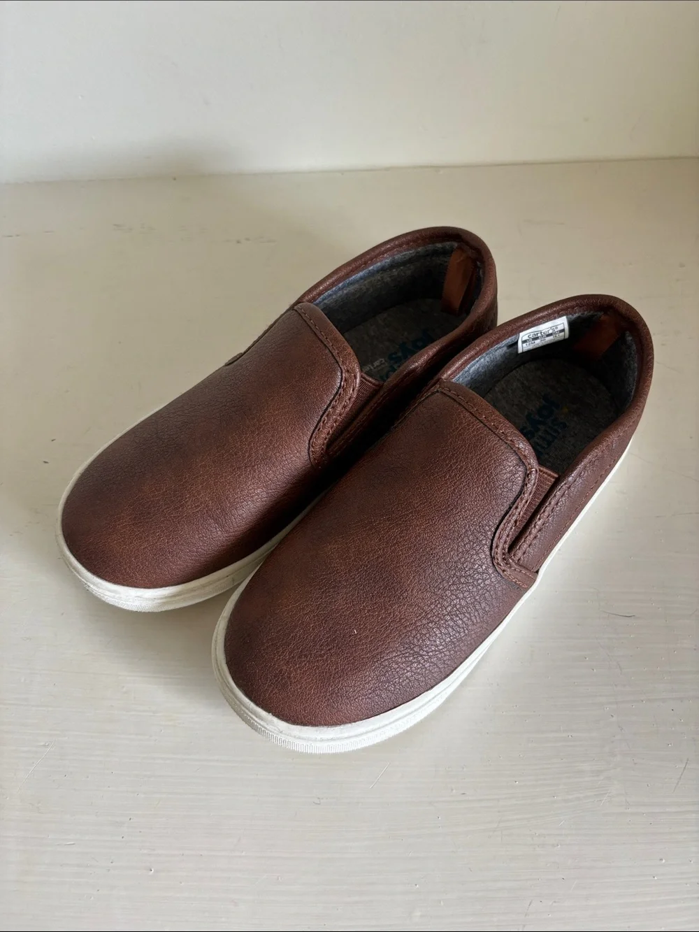 Carters Brown Slip-On Sneakers with White Soles - 12